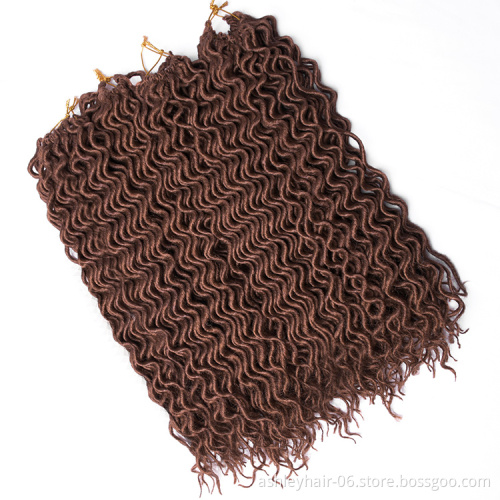 factory price goddess curly faux locs crochet braid hair wavy faux locs 18inch